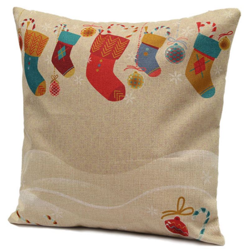 Vánoční Socks Throw Pouzdra Na Polštář Home Sofa Square Cushion Cover