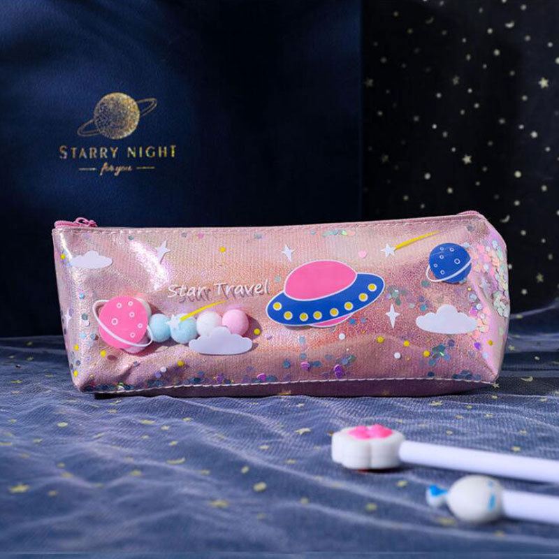 Creative Planet Quicksand Pencil Case Studentská Osobnost Taška Na Psací Potřeby Roztomilá Voděodolná Nádherná Krabička Na Laserová Tužka