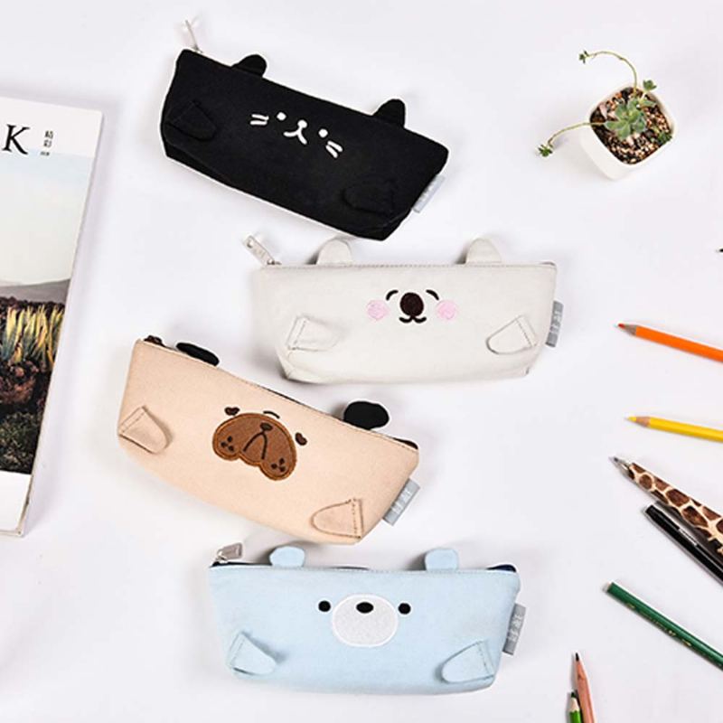 Lovely Shape Pencil Bag Vysoce Kvalitní Plátěné Látkové Pouzdro Na Tužky S Hladkým A Nositelným Zipem